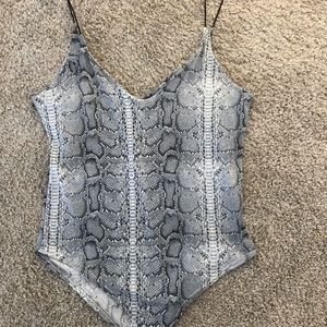 Bodysuit with snake skin pattern NWOT